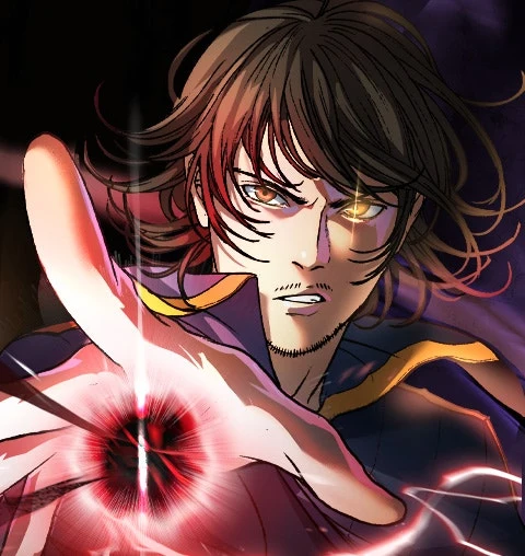 Noah reaching forward with a glowing spell in official Return of the Runebound Professor artwork